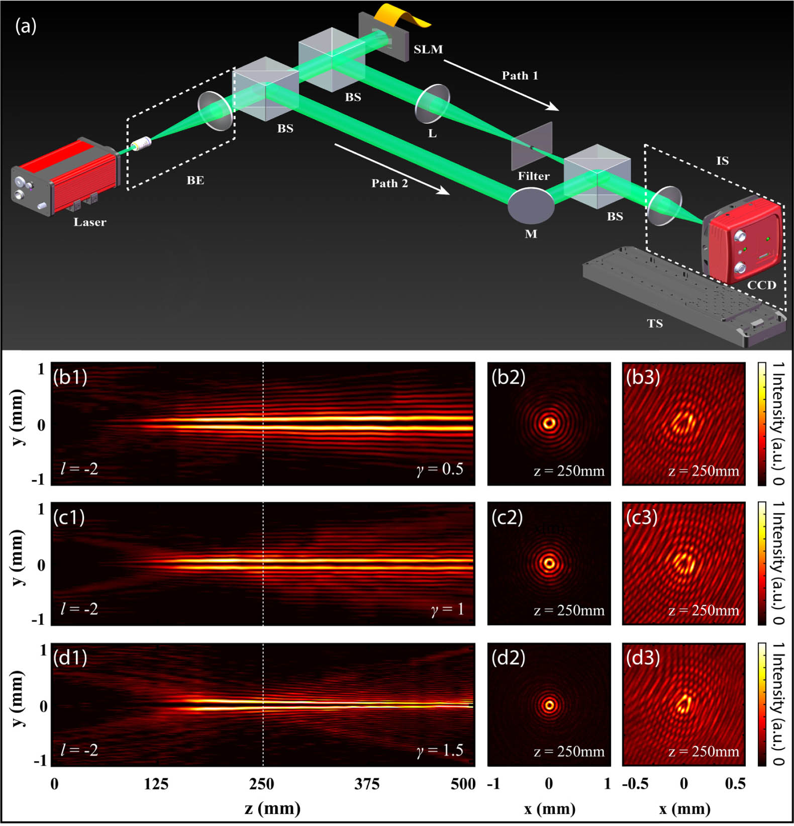 Free-space realization of tunable pin-like optical vortex beams ...